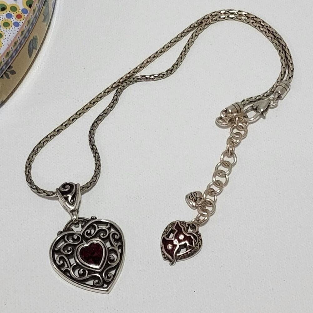 Brighton Love your Heart red crystal heart necklace